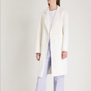 Sandro White Coat Wool Blend